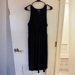 Soma Black Lace Detail Midi Dress